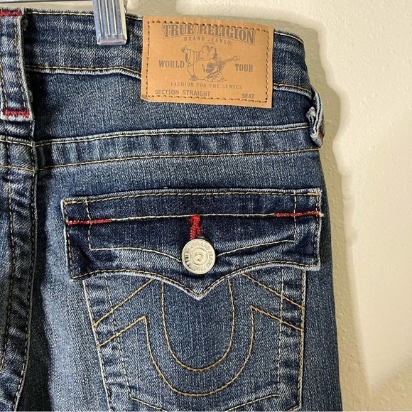 Women’s True Religion Straight Leg Blue Jeans Size 28 Style 112790 - Picture 5 of 7